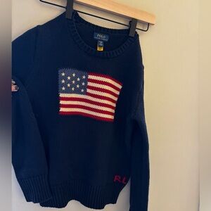 Polo Ralph Lauren kids Navy Sweater with Flag Design